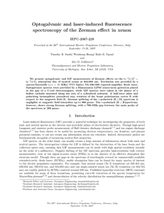 Optogalvanic and laser-induced fluorescence spectroscopy of the Zeeman effect in xenon IEPC-2007-229