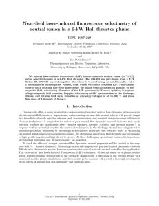 Near-field laser-induced fluorescence velocimetry of IEPC-2007-229