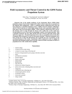 Field Asymmetry and Thrust Control in the GDM Fusion Propulsion System