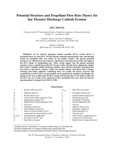 Potential Structure and Propellant Flow Rate Theory for IEPC-2005-022