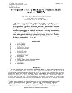 Development of the Top Hat Electric Propulsion Plume Analyzer (TOPAZ)