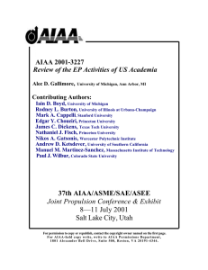 AIAA 2001-3227 Review of the EP Activities of US Academia ,