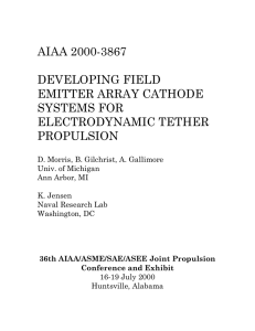 AIAA 2000-3867 DEVELOPING FIELD EMITTER ARRAY CATHODE