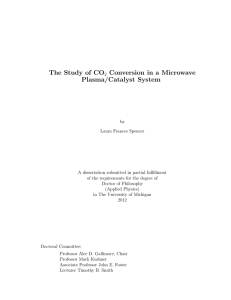 The Study of CO Conversion in a Microwave Plasma/Catalyst System