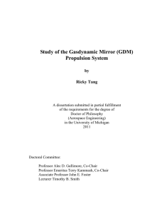 Study of the Gasdynamic Mirror (GDM) Propulsion System  by