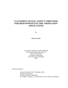 CLUSTERING OF HALL EFFECT THRUSTERS FOR HIGH-POWER ELECTRIC PROPULSION APPLICATIONS