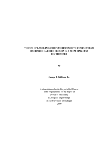 THE USE OF LASER-INDUCED FLUORESCENCE TO CHARACTERIZE ION THRUSTER