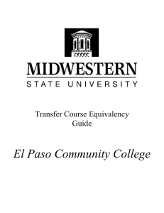El Paso Community College Transfer Course Equivalency Guide