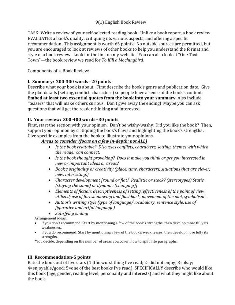 9 1 English Book Review