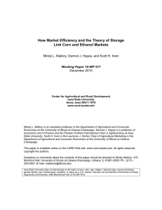 How Market Efficiency and the Theory of Storage