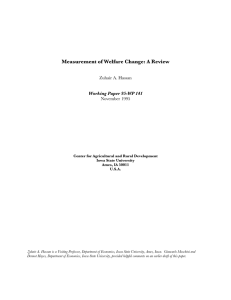 Measurement of Welfare Change: A Review  Zuhair A. Hassan November