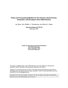 Policy and Forecasting Models for the Chinese, South Korean,