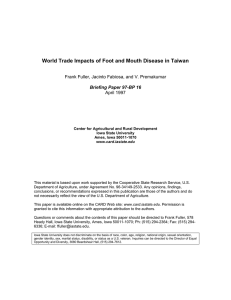 World Trade Impacts of Foot and Mouth Disease in Taiwan