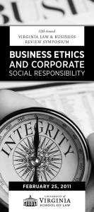 Business ethics and Corporate Social ReSponSibility Virginia Law &amp; Business