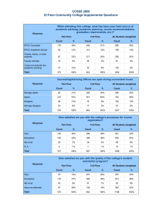 CCSSE 2008 El Paso Community College Supplemental Questions