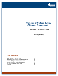 Community College Survey of Student Engagement  El Paso Community College