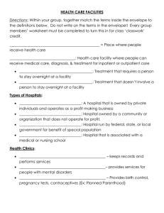 HEALTH CARE FACILITIES Directions