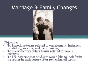 Marriage &amp; Family Changes