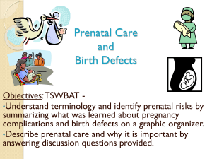Prenatal Care and Birth Defects