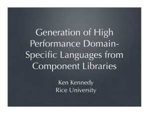 Generation of High Performance Domain- Specific Languages from Component Libraries