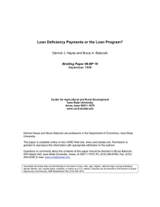 Loan Deficiency Payments or the Loan Program? September 1998