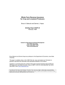 Whole Farm Revenue Insurance for Crop and Livestock Producers