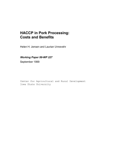 Working Paper 99-WP 227  Helen H. Jensen and Laurian Unnevehr September 1999