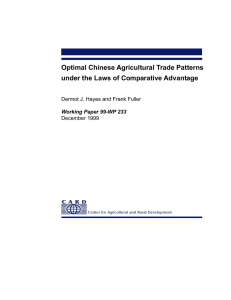 Optimal Chinese Agricultural Trade Patterns under the Laws of Comparative Advantage