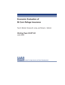 Economic Evaluation of Bt Corn Refuge Insurance Working Paper 00-WP 243 June 2000