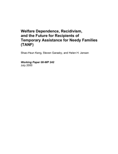 Welfare Dependence, Recidivism, and the Future for Recipients of