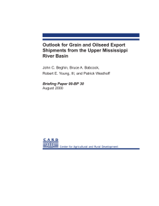 Outlook for Grain and Oilseed Export Shipments from the Upper Mississippi