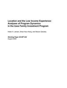 Location and the Low Income Experience: Analyses of Program Dynamics