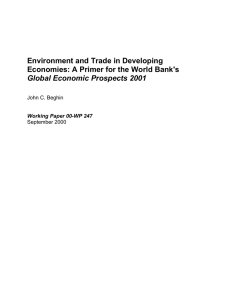 Environment and Trade in Developing Global Economic Prospects 2001