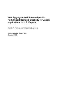 New Aggregate and Source-Specific Pork Import Demand Elasticity for Japan: