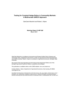 Testing for Constant Hedge Ratios in Commodity Markets: March 2001