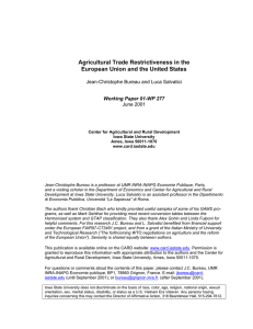 Agricultural Trade Restrictiveness in the European Union and the United States