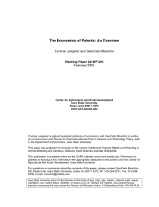 The Economics of Patents: An Overview  Corinne Langinier and GianCarlo Moschini