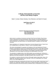 A Study of Households in Iowa that