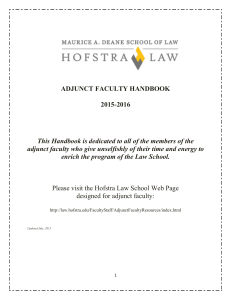 ADJUNCT FACULTY HANDBOOK  2015-2016