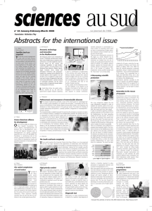 Abstracts for the international issue T Le journal de l'IRD