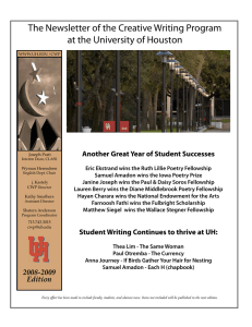 The Newsletter of the Creative Writing Program