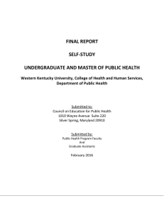 FINAL REPORT  SELF-STUDY UNDERGRADUATE AND MASTER OF PUBLIC HEALTH