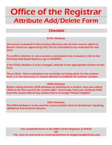 Office of the Registrar Attribute Add/Delete Form Checklist