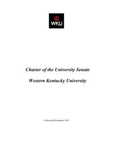 Charter of the University Senate  Western Kentucky University As Revised December, 2011