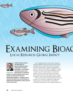 Examining Bioacoustics in Fishes Local Research, Global Impact