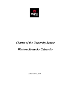 Charter of the University Senate Western Kentucky University  As Revised May, 2015