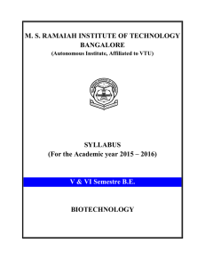 M. S. RAMAIAH INSTITUTE OF TECHNOLOGY BANGALORE SYLLABUS