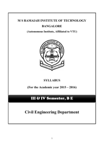 Civil Engineering Department III &amp; IV Semester, B E