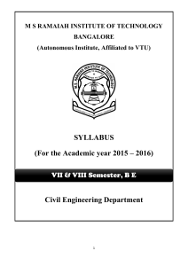 SYLLABUS (For the Academic year 2015 – 2016) Civil Engineering Department