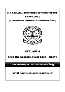 SYLLABUS (For the Academic year 2015 – 2017) Civil Engineering Department